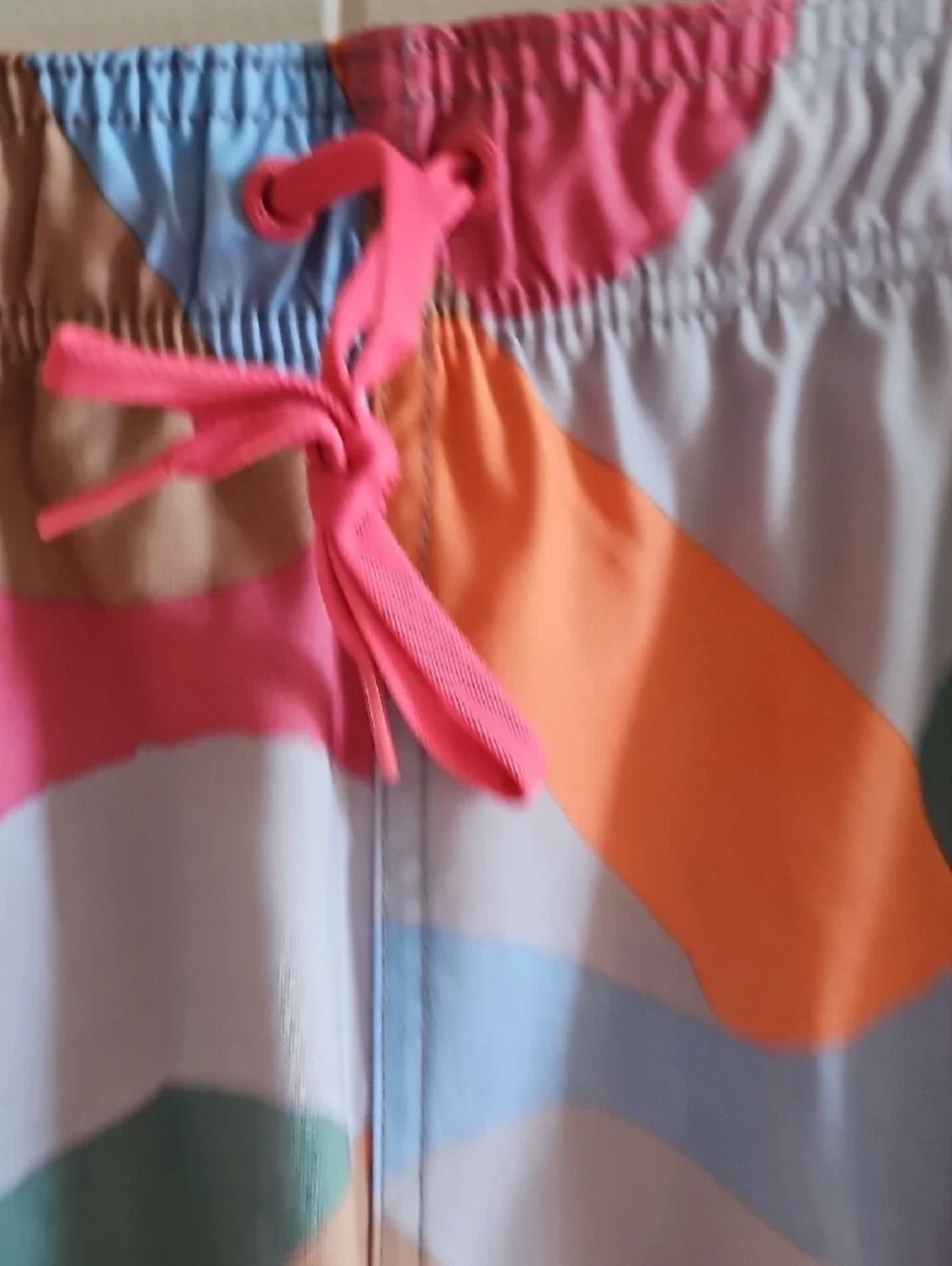 Speedo Men’s Multicolor Abstract Swim Trunks - Pink, Orange, Blue XL